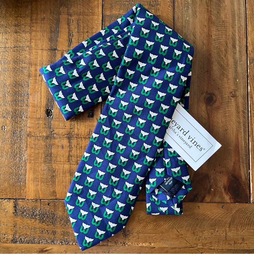 NWT Vineyard Vines Hartford Whalers Light Blue Mini Logo Silk Tie NHL Sold Out